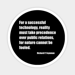 Feynman Successful Technology White Letters Magnet